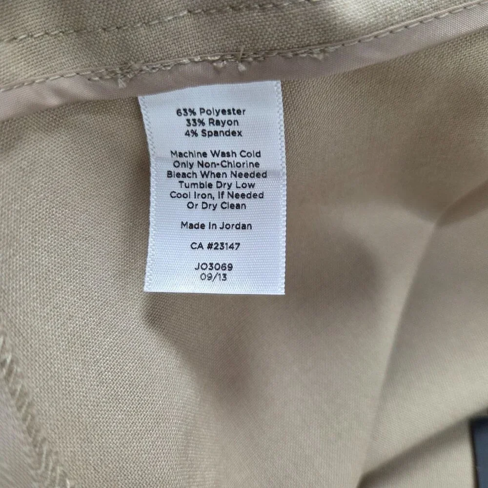 Talbots Hollywood Trouser Womens 14 Beige‎ Straight High Rise